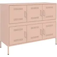 vidaXL Dressoir 100,5x39x79 cm staal roze