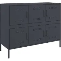vidaXL Dressoir 100,5x39x79 cm staal antracietkleurig