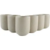 OTIX Koffiekopjes - Zonder Oor - Set van 6 - Koffietassen - Theemok - 190ml - Aardewerk - TEAK