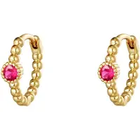 Yehwang Oorbellen Pearls In A Row - Roestvrij staal - Goudkleurig - Dames - 1.20cm