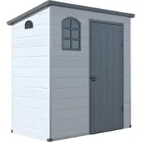 Vente-unique Tuinschuur van grijze of antracietkleurige hars - NERIO - 2,12 m?