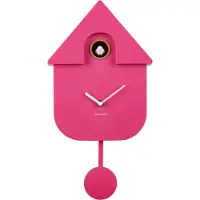 Karlsson Modern Cuckoo Wandklok | Met Koekoeksklok | 21.5x41x8.5cm | Bright roze