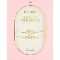 Lucardi Dames Stalen goldplated armbanden Moeder/Dochter infinity - Armband - Staal - Goudkleurig - 20 cm