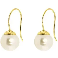 Lucardi Oorbellen 'Klassisch' goud / parelwit