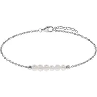 Lucardi Dames Zilveren armband zoetwaterparel - Armband - 925 Zilver - Zilver - 19 cm