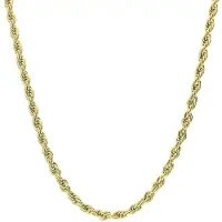 Lucardi Dames Stalen goldplated ketting koord 3mm - Ketting - Staal - Goud - 60 cm