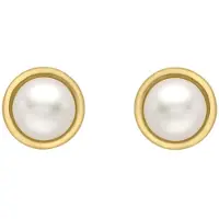 Lucardi Oorbellen 'Klassisch' goud / parelwit