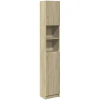 vidaXL Badkamerkast 32x25,5x190 cm spaanplaat sonoma eikenkleurig