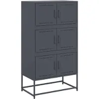 vidaXL Dressoir 68,5x38,5x123,5 cm staal antracietkleurig