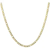 Lucardi Dames Stalen goldplated ketting figaro 4mm - Ketting - Staal - Goud - 55 cm
