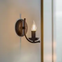 Lamkur Wandlamp Kandela, dimbaar, zwart, Hal, metaal, Modern, wandlamp