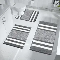 OEM Luxe Badmat - Set van 3 - Absorberende Douche Tapijten - Badkamermatten - Badmat Antislip - Badmatten