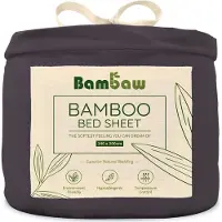 Bambaw Luxe Bamboe 1-Persoons Hoeslaken 140x200cm – Ultra ademende stof – Hypoallergeen – Beddengoed - Houtskool