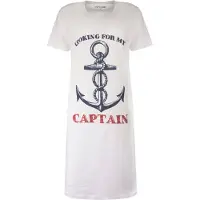 Temptation Dames Nachthemd - Bigshirt - Slaapkleed - Wit - Maat M