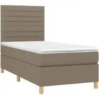 vidaXL Boxspring met matras stof taupe 90x200 cm