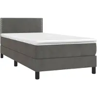 vidaXL Boxspring met matras fluweel donkergrijs 100x200 cm