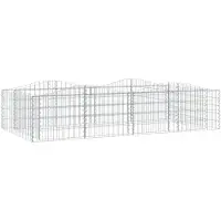 vidaXL Gabionen-verhoging met boogvorm, 200x100x50 cm, verzinkt staal
