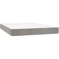 vidaXL Pocketveringmatras medium 120x210x20 cm fluweel lichtgrijs