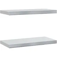vidaXL Wandschappen 2 st 50x23,5 cm roestvrijstaal zilverkleurig