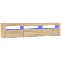 vidaXL Tv-meubel met LED-verlichting 180x35x40 cm sonoma eikenkleurig