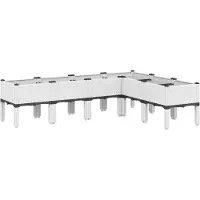 vidaXL Plantenbak met poten 160x120x42 cm polypropeen wit