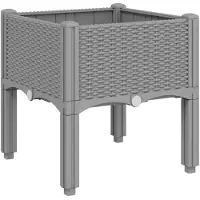 vidaXL Plantenbak met poten 40x40x42 cm polypropeen lichtgrijs