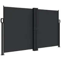 vidaXL Windscherm uittrekbaar 140x600 cm zwart