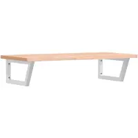vidaXL Badkamer wandschap staal en massief beukenhout