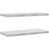 vidaXL Wandschappen 2 st 75x30 cm roestvrijstaal zilverkleurig