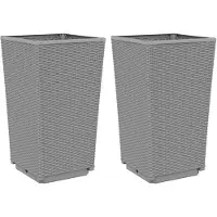 vidaXL Plantenbakken 2 st 32,5x32,5x57 cm polypropeen lichtgrijs