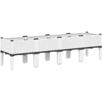 vidaXL Plantenbak met poten 160x40x42 cm polypropeen wit