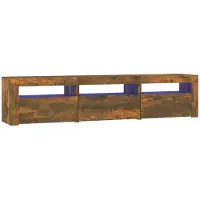 vidaXL Tv-meubel met LED-verlichting 180x35x40 cm gerookt eikenkleurig