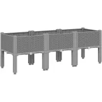 vidaXL Plantenbak met poten 120x40x42 cm polypropeen lichtgrijs