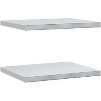 vidaXL Wandschappen 2 st 50x40 cm roestvrijstaal zilverkleurig