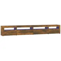 vidaXL Tv-meubel met LED-verlichting 270x35x40 cm gerookt eikenkleurig