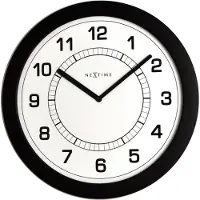 Nextime Super Slim - Klok - Rond - Kunststof - Ø28 cm - Zwart