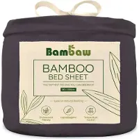 Bambaw Luxe Bamboe 1-Persoons Hoeslaken 90x200cm – Ultra ademende stof – Hypoallergeen – Beddengoed - Houtskool