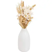 Atmosphera Gedroogde bloemen in een witte vaas, 25 cm