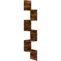 vidaXL Hoekwandschap 19x19x123 cm bewerkt hout gerookt eikenkleurig