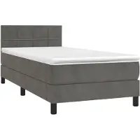 vidaXL Boxspring met matras en LED fluweel donkergrijs 80x200 cm