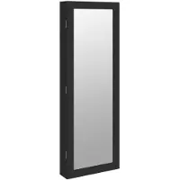 vidaXL Sieradenkast met spiegel wandgemonteerd 37,5x10x106 cm zwart