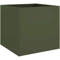vidaXL Plantenbak 42x40x39 cm staal olijfgroen