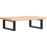 vidaXL Badkamer wandschap staal en massief beukenhout