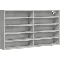 vidaXL Vitrinekast 100x15x58 cm bewerkt hout betongrijs