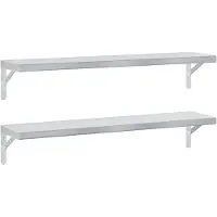vidaXL Wandschappen 2 st 100x23,5 cm roestvrijstaal zilverkleurig