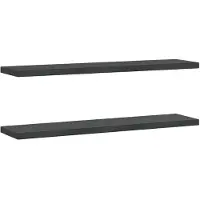 vidaXL Wandschappen 2 st 100x23,5 cm roestvrijstaal zwart