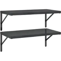vidaXL Wandschappen 2 st 75x40 cm roestvrijstaal zwart