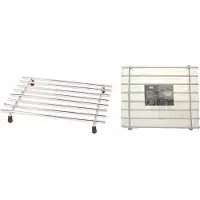 Excellent houseware Pannenonderzetter - 5x stuks - roestvrij staal - 24 x 19 cm - met antislip voetjes