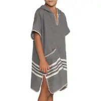 Lalay Kinder strandponcho dark grey van Lalay - maat 2-3 jaar t/m 10-11 jaar