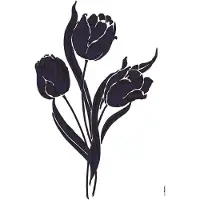 Komar - Muursticker - Tulp - Bloemen - Zelfklevend - Muurdecoratie - Stickers - 50 x 70 cm